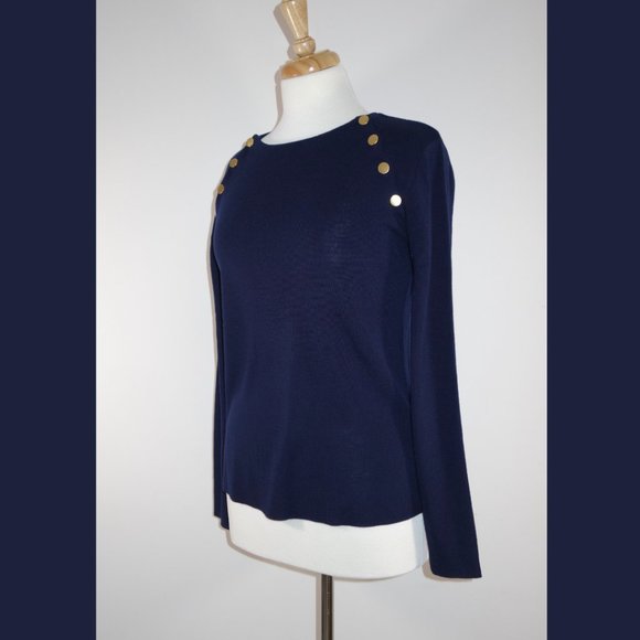 Filippa K Navy Blue 100% Merino Wool Sweater - Size 6 - Picture 2 of 14